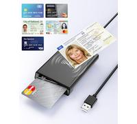 Lecteur de Cartes à Puce USB avec NFC,Lecteur de Cartes Intelligentes Lecteur DOD Compatible avec PC Windows 10 11 Linux pour Carte d'identité et Carte bancaire,câble de 95 cm