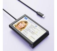 Lecteur de Cartes à Puce USB-C avec NFC,Lecteur de Cartes à Puce USB-C Lecteur DOD pour Carte d'identité et Carte bancaire Compatible avec Windows, Linux et Android, câble de 95 cm