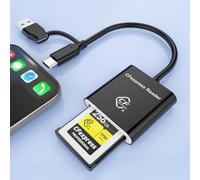 Lecteur de cartes CFexpress 2 en 1 type B C&USB A Type B pour iPhone, adaptateur CFexpress USB 3.2 (Gen 2) 10 Gbit/s pour iPhone 16 15/iPad/Samsung/ordinateurs portables/tablettes avec Windows/Mac