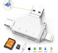 Lecteur de cartes de partage et de gestion en temps réel, Plug and Play pour Lightning, USB, Micro USB et Type-C