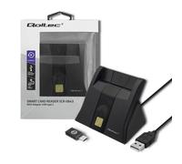 Lecteur de cartes d'identité à puce Qoltec SCR-0643 | Adaptateur USB 2.0 +