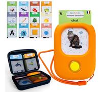 Lecteur de Cartes Éducatives Parlantes GREES - Flash Cards Montessori Français 258 Mots Amis | Jouet Éducatif Enfants 2 3 4 5 6 Ans | Apprentissage Langage & Mémoire sans Écran | Sacoche & Dragonne