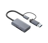 Lecteur de cartes en alliage d'aluminium avec indicateurs LED, fente USB, TF 5 Gbit/s Plug Play et lecteur de carte TF