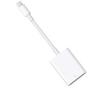 Lecteur de cartes Lightning vers SD pour certains modèles d'iPhone, iPad et iPod (compatible iOS 13 et avant), visionneuse de caméra de jeu de sentier, aucune application requise (blanc)