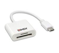 Lecteur de cartes Lindy 43185 USB 3.2 Gen 1 (3.1 Gen 1) Type-C Blanc