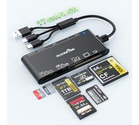 Lecteur de cartes mémoire 7 en 3 - Éclairage USB C USB 3.0 - Lecteur de cartes pour SD TF CF XD MS - Adaptateur de lecteur de carte SD pour téléphone/tablette/MacBook/Samsung/PC Plug and Play