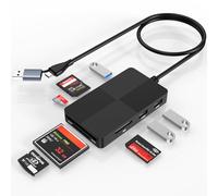 Lecteur de cartes mémoire 8 en 2 USB C USB 3.0 pour lecteur de cartes mémoire SD SDXC SDHC CFI MS MMC UHS-I MicroSD MicroSDXC MicroSDHC XD 3 USB 3.0 Hub multi-ports