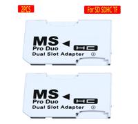 Lecteur De Cartes Micro Sd Sdhc Tf À Ms Pro,Adaptateur À Double Fente Pour Manettes De Jeu Sony Psp,1 À 2 Pièces - Type White 2pcs