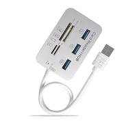 Lecteur de cartes multifonction USB 3.0 et répartiteur de concentrateurs à vitesse rapide à quatre ports pour extension d'ordinateur