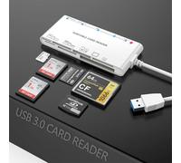 Lecteur de Cartes Multiple USB3.0, SD/TF/CF/Micro SD/XD/MS (5 Gbps) Mémoire 7 en 1/Adaptateur/Hub pour SD, CF,Micro SDXC,Micro SDXC, Micro SDXC,MS Card,Windows/Mac OS/Android/Linux