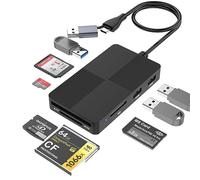 Lecteur de cartes multiples USB C USB 3.0,adaptateur Hub lecteur de cartes SD 8 en 2 pour SD/TF/CF/MS/XD/Micro SD/USB 3.0,lecture 8 ports pour SDXC SDHC CFI Micro SDXC/SDHC MS pour Windows/Mac/Android