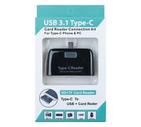 Lecteur de cartes pour Smartphone Type-C Android SD Micro SD USB Adaptateur Universel (NOIR)