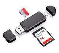 Lecteur de cartes SD, adaptateur multifonction USB et micro USB OTG, outil portable de gestion de fichiers pour cartes SD/micro SD, aucune