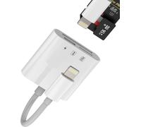 Lecteur de cartes SD Micro SD Chargeur 3 en 1 Adaptateur Lightning Reader Card Chargeur pour Apple Iphone 14 13 12 11 Pro Max 7 8 pour iPad Air Tablet Convertisseur Clé Télécharger Photos Accessoires