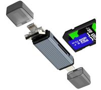 Lecteur de cartes SD USB C Adaptateur pour iPhone 17 16 15 14 13 Pro Max pour Apple iPad Compatible avec Samsung Micro USB Lightning OTG TF Micro SD Mémoire Photo Numérique Appareil Photo Duo