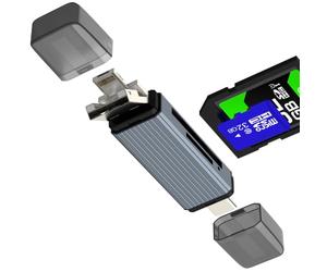 Lecteur de cartes SD USB C Adaptateur pour iPhone 17 16 15 14 13 Pro Max pour Apple iPad Compatible avec Samsung Micro USB Lightning OTG TF Micro SD Mémoire Photo Numérique Appareil Photo Duo