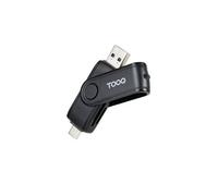 Lecteur de Cartes - TooQ - TQR-3003B - USB-C 2.0 + USB-A 3.0 - SD/TF - Noir