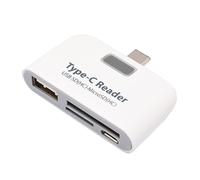 Lecteur de Cartes Type-c USB 3.1 Compact pour Ordinateurs Portables | Plastique Blanc, Portable et Léger, pour Ports Type-c, Usage avec Ordinateurs Portables et Autres Appareils Compatibles