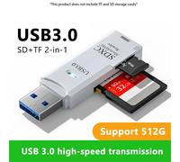 Lecteur de cartes USB 3.0 multifonctionnel 2 en 1, lecteur de cartes mémoire Micro SD TF, adaptateur de lecteur de cartes FlashDrive pour accessoires pour ordinateurs portables PC 2pcs White2.0
