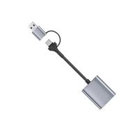 Lecteur de cartes USB 3.2 haute vitesse avec double connecteurs USB C et A Design portable en aluminium Type A
