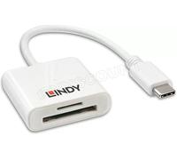Lindy 43185 lecteur de carte mémoire USB 3.2 Gen 1 (3.1 Gen 1) Type-C Blanc