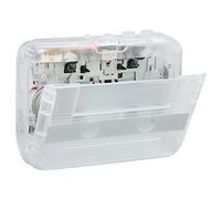 Lecteur de Cassette Bluetooth, Lecteur de Musique Audio Cassette Portable, Lecteur de Cassette Stéréo avec Prise Jack 3,5 Mm, Haut-Parleur, Lecteur de Cassette Rétro à (Blanc)