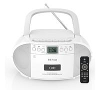 Lecteur de cassette CD portable, haut-parleur Bluetooth avec lecture USB, Boombox AM/FM, télécommande, alimentation AC/batterie