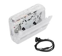 Lecteur de Cassette Portable Radio FM Lecteur de Microcassette Portable Rétro Lecteur de Bande Classique avec Port AUX 3,5 Mm et Bluetooth (Transparent)