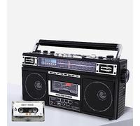 Lecteur de cassette radio rétro lecteur de cassette enregistreur de cassette, fonction de transcription de support, carte SD/USB, lecture Bluetooth, lecture double audio HD, style rétro des années 80