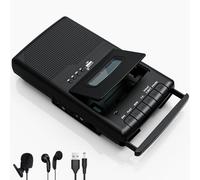 Lecteur de cassette USB portable avec micro autonome, enregistreur de cassettes, convertisseur numérique de cassettes en disque flash USB, haut-parleur intégré, poignée rétractable, enregistrement
