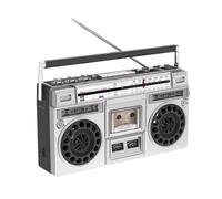 Lecteur de Cassettes Boombox rétro avec Bluetooth, Radio AM/FM, Lecture USB/Micro SD, enregistreur, Haut-Parleur stéréo Portable écran LCD et Double VU-mètres for la Maison Les Voyages