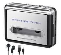 Lecteur de Cassettes - Enregistreur Portable Compact avec Écouteurs - Convertit Les Cassettes Audio en MP3 Numérique, Compatible avec Ordinateur Portable/PC/Mac - pour Divertissement, Voyage, Sports