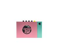 We are Rewind Lecteur cassette portable - Enregistreur cassette avec connexion Bluetooth haut-parleur ou casque, câble audio 3,5 mm - (Edith, rose et vert)