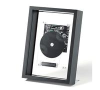 Lecteur De CD De Cadre De Musique Monté sur Mur, pour La Décoration À Domicile, avec Télécommande Et Écran LED, Sortie Auxiliaire Blue-Tooth 5.0/3.5mm,pour La Décoration À Domicile/Murale(Black)