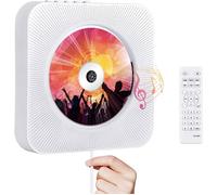 Lecteur de CD Portable Lecteur de Musique MP3 Bluetooth Mural avec Télécommande HautParleur HiFi Intégré Radio FM avec Port Audio