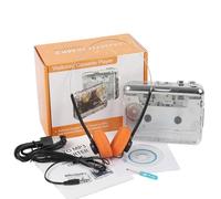 Lecteur de convertisseur de Cassette Portable en MP3, Mini Lecteur de Bande avec Prise Jack 3,5 mm, Coque Transparente à Volant en cuivre, Capture Audio de Cassette pour PC
