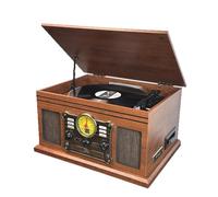Lecteur de disque vinyle multifonction rétro - Bluetooth/USB/CD/cassette phonographe stéréo | Décoration de salon vintage et cadeau unique