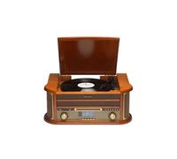 Lecteur de disques vinyles Denver MRD-51. Radio Dab/FM, CD, Cassette, REC. Haut-parleurs 5W, Design rétro. Boîtier en Bois.