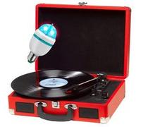 Lecteur de disques vinyles Denver VPL-120 RED, Haut-parleurs, Sortie Phono, pour 33 1/3, 45 et 78 Tours, Ampoule DIAMS LED G