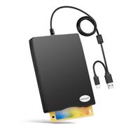 Lecteur de disquette externe USB 3,5 portable 1,44 Mo FDD pour Windows 782000XPVista, PC portable, ordinateur de bureau, ordinateur portable, ordinateur portable et 5 pièces adhésives noires