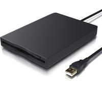 Lecteur de Disquette Externe USB FDD 1,44 MB 3,5 Pouces 8,89 cm,Plug-and-Play PC et Mac,Slimline Floppy Disk Drive Externe Portable Noir Windows 11 10 8.1 8 7 Mac OSX Linux