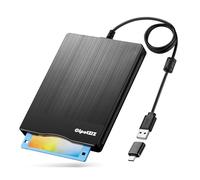 Lecteur de disquettes 3,5" USB externe A & C Lecteur de disquette 3 1/2 Lecteur Lecteur Lecteur Transfert pour ordinateur portable et PC de bureau Compatible avec Windows 11/10 (texture brossée)
