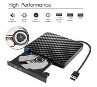 Lecteur de DVD externe pour ordinateur portable, lecteur de disque USB 3.0, graveur de CD graveur DVD-RW portatif mince - Noir