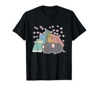 Lecteur de Lecture Sleeping Baby Elephant Love Stack of Books T-Shirt Graphique avec Valeur