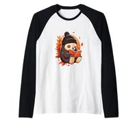 Lecteur de Livre Paresseux pour l'automne Thanksgiving Manche Raglan