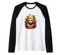 Lecteur de Livre Paresseux pour l'automne Thanksgiving Manche Raglan