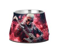 Lecteur De Musique Cool Art De NoëL Gamelles AntidéRapantes pour Chiens,Empilables en Acier Inoxydable pour Chiots