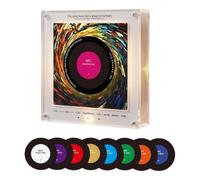 Lecteur De Musique Magnétique pour Réfrigérateur avec 9 Disques Vinyle NFC, Mini-Lecteur De Disques Rétro avec Aimant Et Lumière LED, Boîte À Musique Programmable, Aimant pour Réfrigérateur,