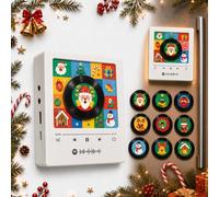 Lecteur de Musique magnétique pour réfrigérateur, Tourne-Disque rétro Rechargeable avec 9 Mini-disques Vinyle, décoration Musicale de Noël magnétique, Cadeau pour mélomanes (B)