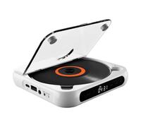 Lecteur de musique portable BT avec couvercle anti-poussière 6 modes A-B Télécommande externe répétition minuterie